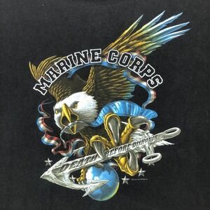 Vintage Marine Corps T Shirt Eagle Globe Anchor Death Before Dishonor